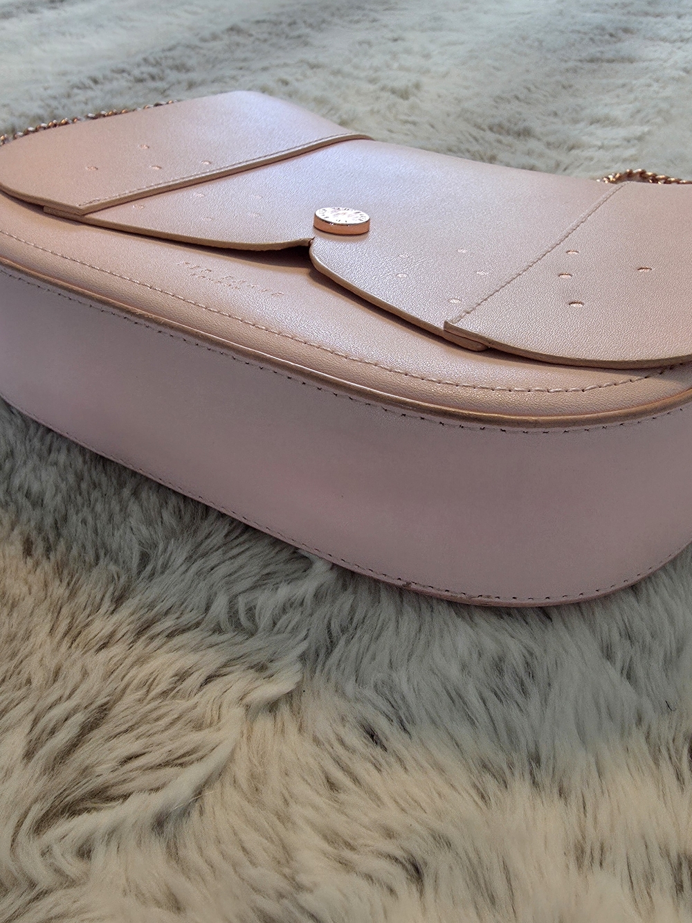 Ted Baker Pink & Gold LEATHER Crossbody Bag - Picture 5 of 7